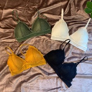 4 Pack Lace Bralettes